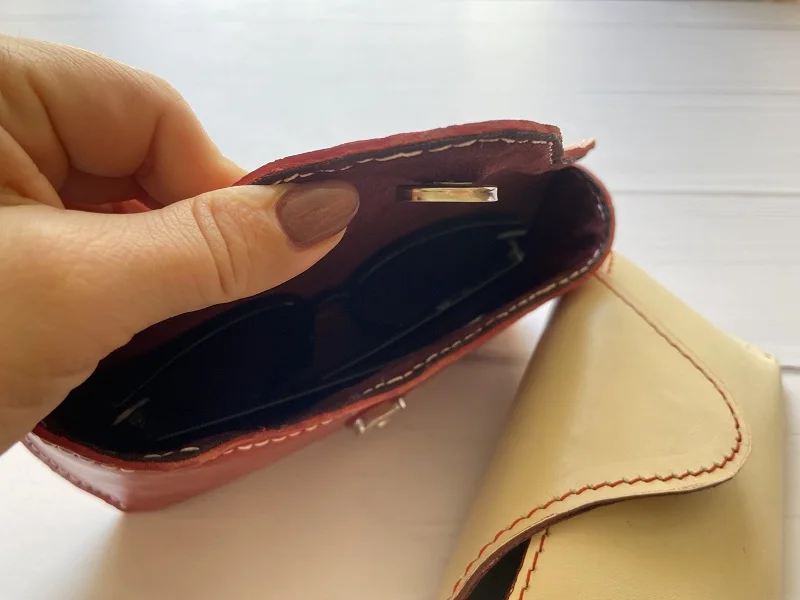 کیف عینک چرم طبیعی