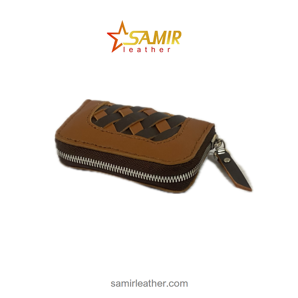 جاکارتی چرم حصیربافت عسلی - قهوه ای جاکارتی چرم حصیربافت عسلی - قهوه ای