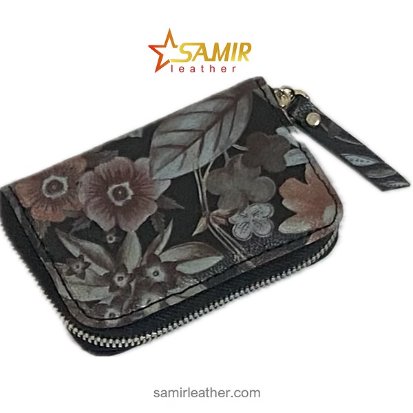 جاکارتی اکاردئونی افقی چرم طبیعی وارداتی طرح گل جاکارتی اکاردئونی افقی چرم طبیعی وارداتی طرح گل